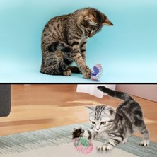 Woody Sofia Yaylı Metal Fareli Kafes Kedi Oyun Topu Sıçrayan Spiral Kedi Topu