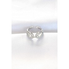 Zirkon Taşlı Silver Renk Ayarlanabilir Yüzük - TJ-BYK3108