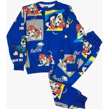 Arya Nisa Kids Erkek Çocuk 2 Iplikli Full Likralı Kumaş Paw Patrol Karakterli Mavi Uzun Kollu Eşofman Takım