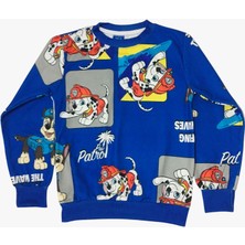 Arya Nisa Kids Erkek Çocuk 2 Iplikli Full Likralı Kumaş Paw Patrol Karakterli Mavi Uzun Kollu Eşofman Takım