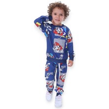 Arya Nisa Kids Erkek Çocuk 2 Iplikli Full Likralı Kumaş Paw Patrol Karakterli Mavi Uzun Kollu Eşofman Takım
