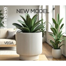 Vega Model Beyaz Büyük Modern Saksı, 36.6 cm x 36.6 cm 33 Lt