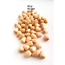 Just Cheap Store 20 gr (55 Adet) Ahşap Boncuk 12 mm Boy  x  10 mm En Doğal Ahşap Makrome El Işi Çanta