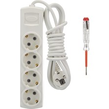 Store Priz 4'lü 3 Metre Topraklı + Kontrol Kalemi