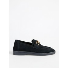 F By Fabrika Siyah Kadın Deri Loafer Helga