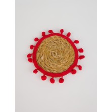 Evvon Kırmızı Jüt Bardak Altlığı Xms