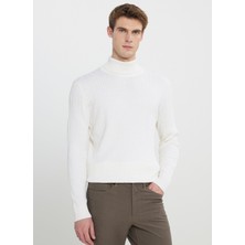 Altınyıldız Classics Tam Balıkçı Yaka Standart Ekru Erkek Kazak ACE492510087_TRIKO Tam Balıkcı Yaka