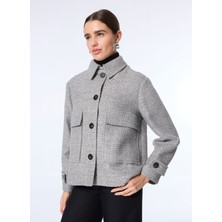 P By Paltoı Gri Kadın Mont 3852