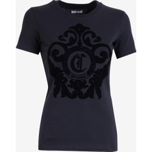 Just Cavalli Baskılı Siyah Kadın T-Shirt 77PAHE13