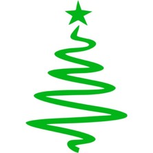 Tekno Trust S Görünüm Ağacı Sticker Çıkartma 33X50CM - Yeşil Yılbaşı Süsü