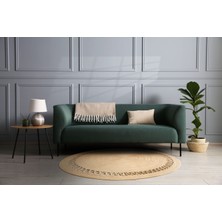 Klappe Design Hasır Jüt Yuvarlalk Iç Dalgalı Halı