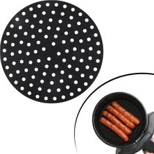 Caddemia Renkli Isıya Dayanıklı Yıkanılabilir Silikon Fırın ve Airfryer Yuvarlak Pişirme Matı 20 cm