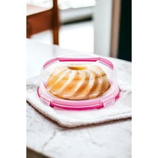 Store Max Kek Fanusu - Pasta Fanusu - Kilitli Kapaklı - 7 Litre - Milenyum Pembe Beyaz