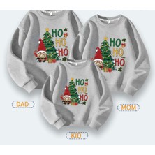 Kids Face Özel Tasarım Bisiklet Yaka Noel Baba Ho Ho Ho Yılbaşı Baskılı Aile Kombini Sweatshırt. 1 Adet Fiyatıdır