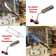 Gaz Ayarlı Pürmüz Kartuş Şaloma Butan Bütan Propan Gaz Başlığı Dragon Mangal Ateş Başlatıcı 1 Adet