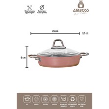 Amboss Crystal 7 Parça Granit Çift Renkli Tencere Seti - Rose Gold