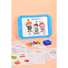 Learning Fun Sesli LED Işıklı Neon Renkli Silinebilir Eğitici Tablet Kalem ve Silgi Hediyeli