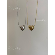 Asna Jewellery Mini Balon Kalp Şık Çelik Parlak Yılbaşı Hediyesi Sevgiliye Hediye Kolye