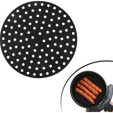 Caddemia Renkli Isıya Dayanıklı Yıkanılabilir Silikon Fırın ve Airfryer Yuvarlak Pişirme Matı 23 cm