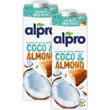 Alpro Hindistan Cevizli & Badem Sütü 2 x 1 lt Laktozsuz Bitkisel Vegan Süt