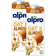 Alpro Yulaf & Badem Içeceği 2 x 1 lt Laktozsuz Bitkisel Vegan Süt