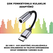 Polham 15CM Type C To 3.5mm Aux Kulaklık Ses Dönüştürücü Adaptör, Hifi Ses Destekli Çevirici