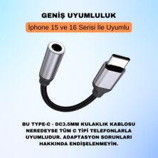 Polham 15CM Type C To 3.5mm Aux Kulaklık Ses Dönüştürücü Adaptör, Hifi Ses Destekli Çevirici