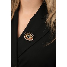 Çildan Womens Taşlı Göz Figür Broş