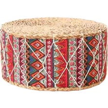 Bunblic Dokuma Meditasyon Minderi El Yapımı Tatami Oturma Minderi Ofis Oturma Odası Kırmızı (Yurt Dışından)