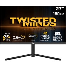 Twısted Mınds 27” TM27FHD180IPS Fhd 180HZ 0.5ms HDMI Dp Fast IPS Freesync/adaptıve-Sync Çerçevesiz Gamıng Monitör