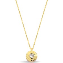 ÇGK KUYUMCULUK  Yuvarlak Tektaş Altın Kolye  CGKKLY154