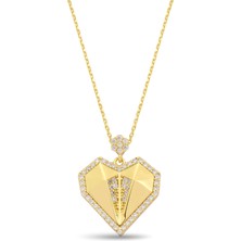 ÇGK KUYUMCULUK  Taşlı Kalp Altın Kolye  CGKKLY143