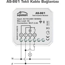 Alpsmart AS-861 Akıllı Wi-Fi Tekli Duvar Anahtarı Modülü Tuya Uyumlu