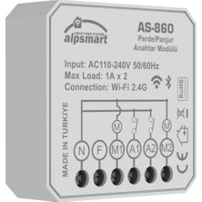 Alpsmart AS-860 Akıllı Wi-Fi Perde Anahtarı Modülü Tuya Uyumlu