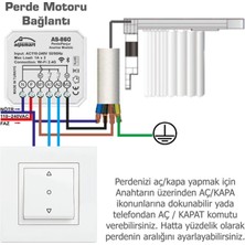 Alpsmart AS-860 Akıllı Wi-Fi Perde Anahtarı Modülü Tuya Uyumlu