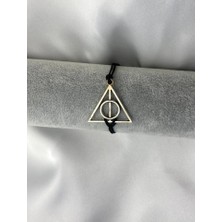 Haryy Potter Ölüm Yadigarları Üçgen Gümüş Metal Bileklik Ayarlanabilir Ip