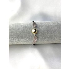 Quidditch Topu Golden Snitch Gümüş Harry Potter Bileklik Ayarlanabilir Siyah Ip