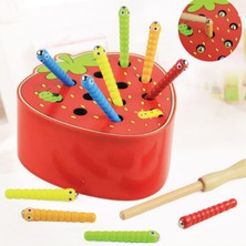 Jnby Bebek Oyuncakları Ahşap Solucan Yakalama Oyunu 3D Bulmaca Erken Çocuklar Eğitici Oyuncaklar Montessori Manyetik Etkileşimli Oyunlar Hediye Için (Yurt Dışından)