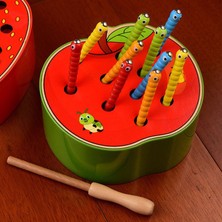 Jnby Bebek Oyuncakları Ahşap Solucan Yakalama Oyunu 3D Bulmaca Erken Çocuklar Eğitici Oyuncaklar Montessori Manyetik Etkileşimli Oyunlar Hediye Için (Yurt Dışından)