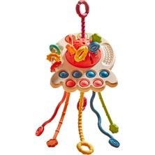 Jnby Bebek Montessori Oyuncakları Çekme Ipi Duyusal Oyuncaklar Bebek 6-12 Ay Silikon Geliştirme Diş Çıkarma Aktivite Oyuncakları Çocuklar Için Eğitici Oyuncaklar (Yurt Dışından)