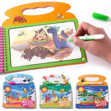 Jnby Magical Water Painting Book Toddler Early Education Toys Reusable Magic Drawing Coloring Book For Kids Children Montessori Toys (Yurt Dışından)