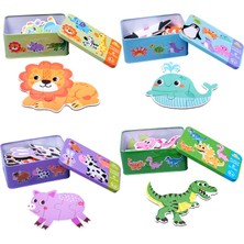 Jnby Bebek Bulmaca Montessori Eğitici Oyuncaklar Ahşap 3D Bulmaca Oyunları Demir Kutu Çocuk Bulmacaları Yapboz Ahşap Bulmacalar Çocuklar Için 2 3 4 Yaş (Yurt Dışından)