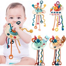 Jnby Baby Montessori Toys Pull String Sensory Toys Baby 6 12 Months Silicone Develop Teething Activity Toys For Kids Educational Toys (Yurt Dışından)