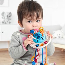 Jnby Baby Montessori Toys Pull String Sensory Toys Baby 6 12 Months Silicone Develop Teething Activity Toys For Kids Educational Toys (Yurt Dışından)