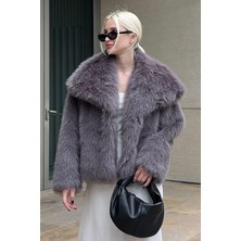 Madmext Füme Yumuşak Dokulu Kadın Kürk Mont - MG2204