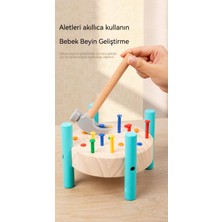 Elegance Emporium Ahşap Vurma Çivi Masası Çocuk Çivi Çekme Bebek Erken Eğitim Bilgi Vurma Oyuncakları (Yurt Dışından)