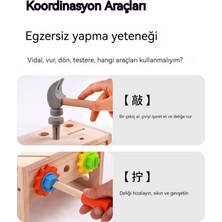 Elegance Emporium Çocuk Ahşap Simülasyon Araç Kutusu Vidalı Somun Anaokulu Bebek Erken Eğitim Eğitici Oyuncaklar (Yurt Dışından)