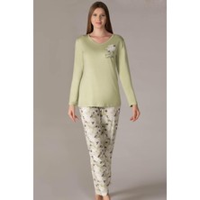 Flz KADIN UZUN KOL PİJAMA TAKIMI VİSKON MEVSİMLİK DOWRY 09-130