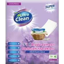 Ultra Clean Çamaşır Deterjan Yaprakları- 16 Yıkama 1 Adet+ Granül Çamaşır Parfümü ve Yumuşatıcı 1 Adet