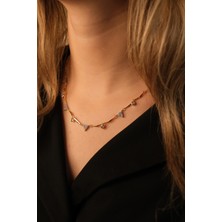 Çildan Womens Zirkon Taşlı Gold Kolye